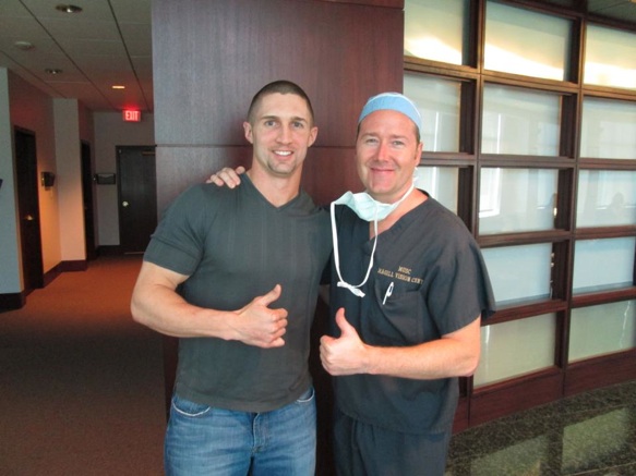 Dr. Waring with satisfied patient one day post-op