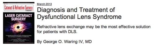 Dr. Waring's article in Cataract & Refractive Surgery Today