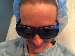 Waring Vision patient wearing protective goggles